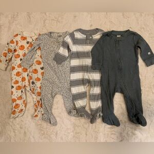 Kids zip up footie pajama set lot bundle